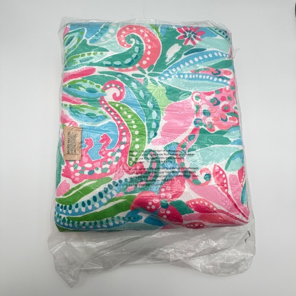 Lilly Pulitzer Lounge Towel Pink Blue Green Floral Paisley LIL-HO-061 40x72 NEW - Picture 7 of 16